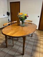 Ovale tafel met 6 stoelen, Ophalen, Gebruikt, 100 tot 150 cm, Eikenhout
