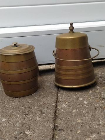 Antiek Koper Set: Pot met Deksel & Mini Doofpot beschikbaar voor biedingen