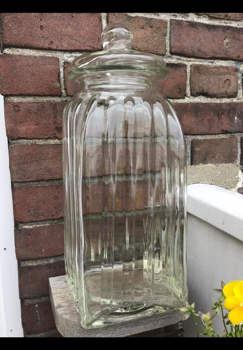 Enorme glazen stolpfles / snoeppot v persglas ong 15 cm hoog, Huis en Inrichting, Woonaccessoires | Overige, Ophalen of Verzenden