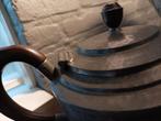 Antieke Engels Tinnen Theepot - Handgehamerd & Gemerkt, Antiek en Kunst, Ophalen of Verzenden