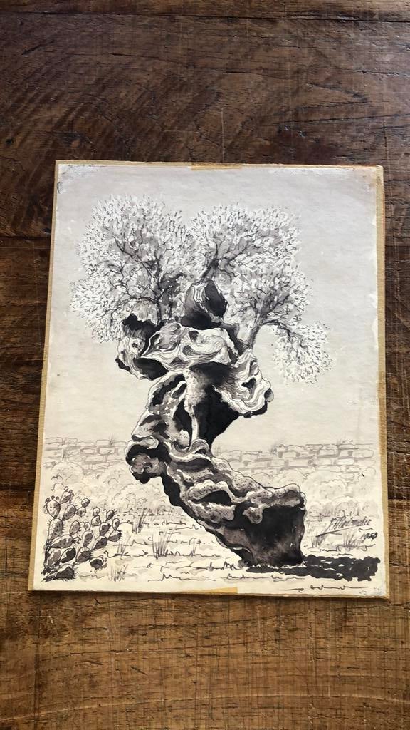 Oude aquarel, Antiek en Kunst, Kunst | Schilderijen | Klassiek, Ophalen of Verzenden