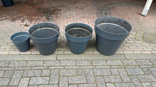 Elho Loft Urban bloempotten antraciet div maten, Tuin en Terras, Bloembakken en Plantenbakken, Zo goed als nieuw, Kunststof, Tuin
