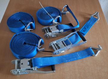 3 stuks Spanbanden met spanratel.  9m x 50mm. samen 1 prijs beschikbaar voor biedingen