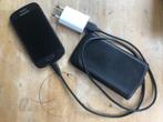 Samsung Galaxy SIII mini met oplader en lederen mapje, Gebruikt, Overige modellen, Zwart, 32 GB