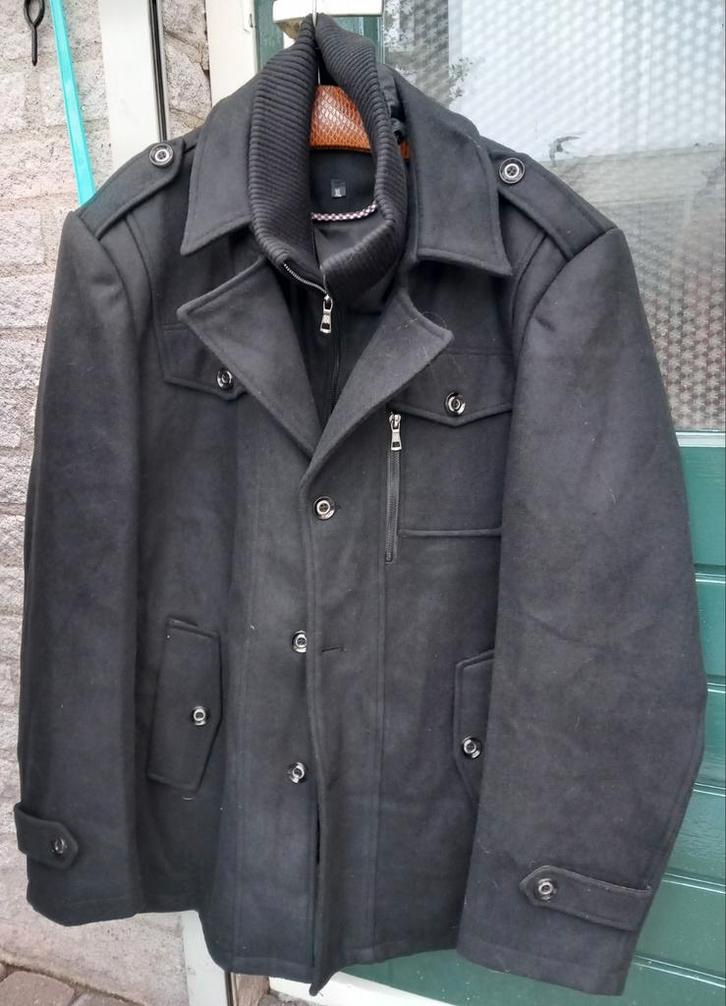 Herenjas XXL met uitritsbare windvanger, Kleding | Heren, Jassen | Winter, Nieuw, Overige maten, Zwart, Ophalen of Verzenden