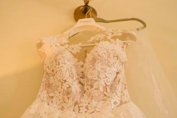 Pronovias luxe bruidsjurk 36/38 met sluier en veel extra’s beschikbaar voor biedingen