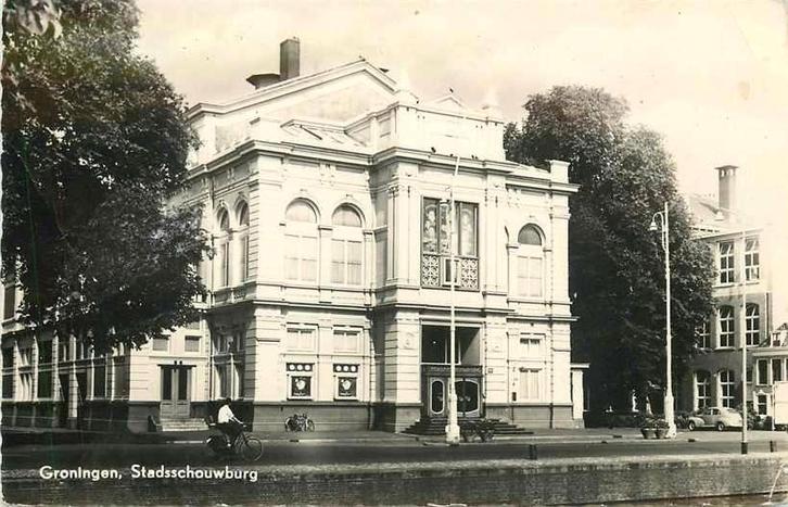 377-074-009 Groningen Stadsschouwburg, Verzamelen, Ansichtkaarten | Nederland, Groningen, Voor 1920, Ophalen of Verzenden