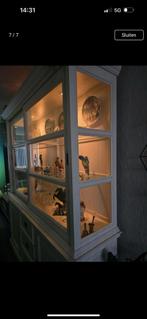 Witte buffetkast met verlichting, Huis en Inrichting, Kasten | Buffetkasten, Ophalen, 50 tot 100 cm, Zo goed als nieuw, Minder dan 100 cm