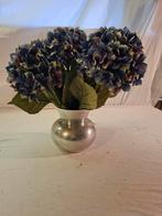 Blauwe Hortensia in Zilveren Vaas, Overige materialen, Blauw, Ophalen of Verzenden, Zo goed als nieuw