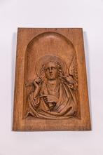 Houtsnijwerk Evangelist Johannes, eikenhout, Ophalen
