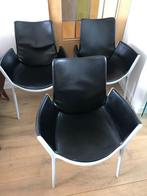 Set 3 Cassina Duna stoelen stoel design zwart leer modern, Huis en Inrichting, Stoelen, Ophalen, Gebruikt, Zwart, Leer