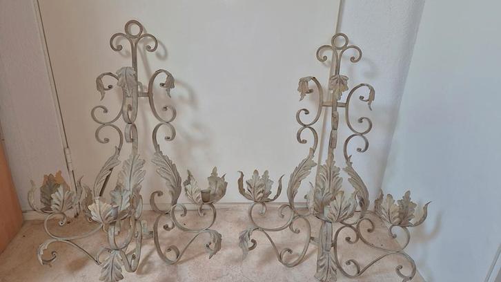 Antieke Wandkandelaars - Set van 2, Huis en Inrichting, Woonaccessoires | Kandelaars en Kaarsen, Gebruikt, Kandelaar, 50 tot 75 cm