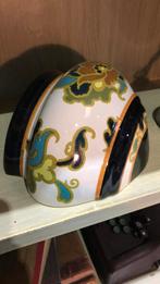 Handbeschilderde Plateel bloempot. Muurhanger., Tuin en Terras, Bloempotten, Rond, Ophalen of Verzenden, Zo goed als nieuw, Aardewerk