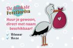 Geboortebord Ooievaar roze zak goedkoop huren voor meisje, Ophalen, Zo goed als nieuw, Geboortebord