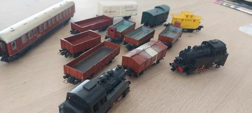 2 Trix stoomlocs 80020 met 10 Trix goederenwagens en 1 prswg, Hobby en Vrije tijd, Modeltreinen | H0, Zo goed als nieuw, Gelijkstroom