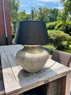 Schitterende grote tafellamp met zwarte kap h:80cm, Ophalen, Zwart, Rond, 50 cm of meer