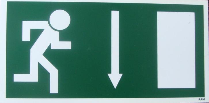 aanwijzingsbord nooduitgang 20x10 cm € 1,00 op=op, Doe-het-zelf en Verbouw, Hang- en Sluitwerk, Nieuw, Overige typen, Overige materialen