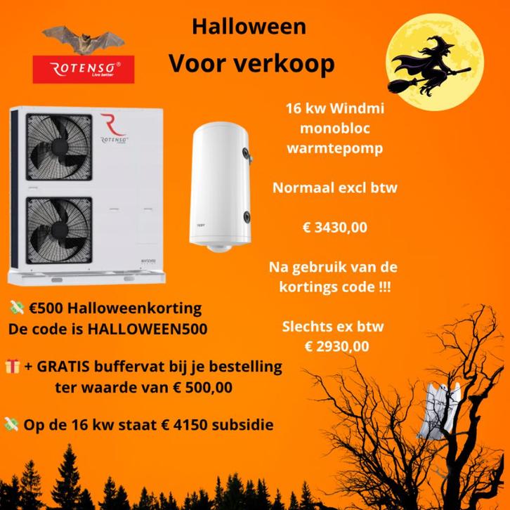 16kw Rotenso WARMTEPOMP kost € 3516,- en subsidie is € 4150,, Doe-het-zelf en Verbouw, Verwarming en Radiatoren, Nieuw, Overige typen