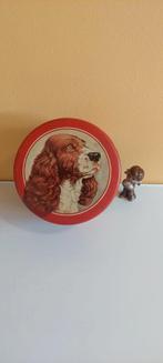 Vintage Lonka Ierse Setter koektrommel blik koek trommel, Ophalen of Verzenden, Gebruikt, Koek(jes), Overige merken