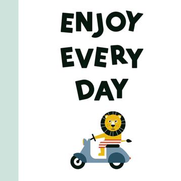 Kinderposter Poster Dieren Onderweg Enjoy Wit ANNIdesign beschikbaar voor biedingen