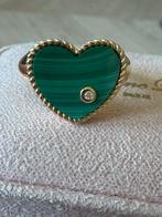 Yvonne Léon  Chevalière Coeur Malachite 9krt gouden ring, Verzenden, Nieuw, 17 tot 18, Met edelsteen