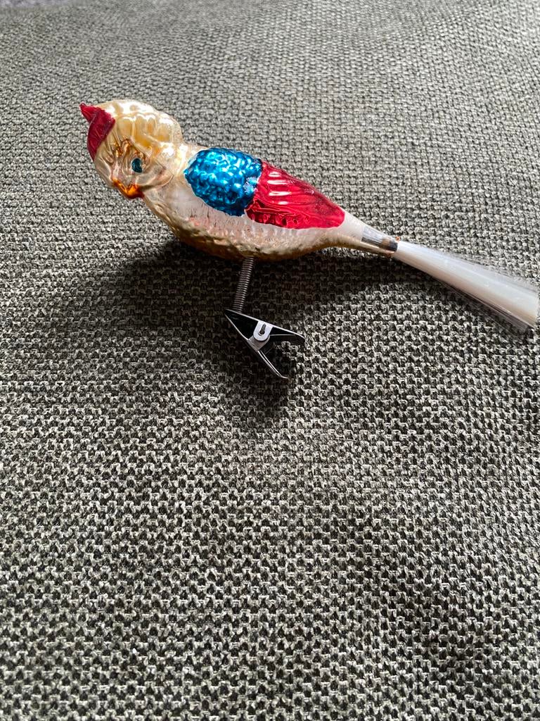 Antieke Kerstvogel / Kaketoe met clip, Ophalen of Verzenden, Gebruikt