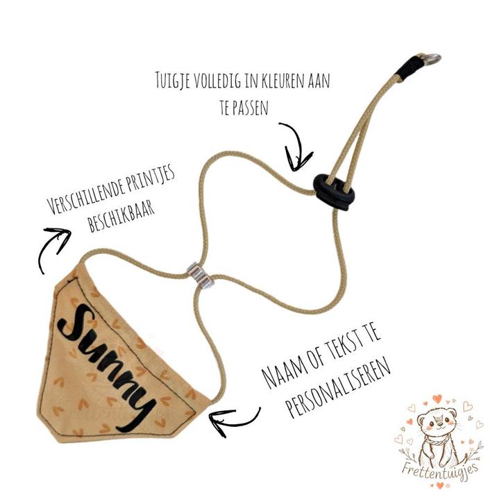Frettentuigjes met bandana, Dieren en Toebehoren, Overige Dieren-accessoires, Nieuw, Ophalen of Verzenden