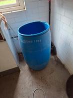 Regenton blauw kunststof, Tuin en Terras, Regentonnen, 75 tot 150 liter, Ophalen of Verzenden, Gebruikt, Kunststof