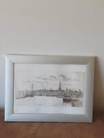 ets Willem Hopman. Gezicht op Alkmaar 27 / 50 gesigneerd, Antiek en Kunst, Ophalen