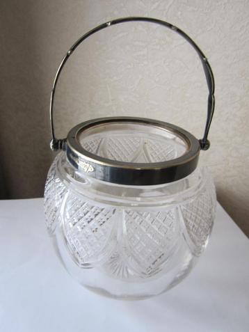 Antieke ice bucket - kristal - Rodgers Sheffield ep handvat beschikbaar voor biedingen