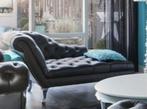 Chesterfield brand daybed/chaise longue zwart leder links, Ophalen, Gebruikt, Overige maten, Leer