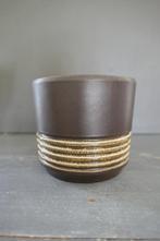 Vintage bloempot bruin retro, hoogte 12,5 cm, diameter 14 cm, Verzenden, Rond, Binnen, Zo goed als nieuw