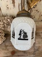 Opaline hanglamp met silhouetten, Ophalen of Verzenden