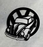 Houten wandbord zwart Volkswagen Beatle, Ophalen of Verzenden, Nieuw