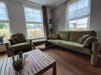 Leolux bank (2 1/5 sits), fauteuil en hocker, alcantara, Huis en Inrichting, Banken | Complete zithoeken, Ophalen, Gebruikt