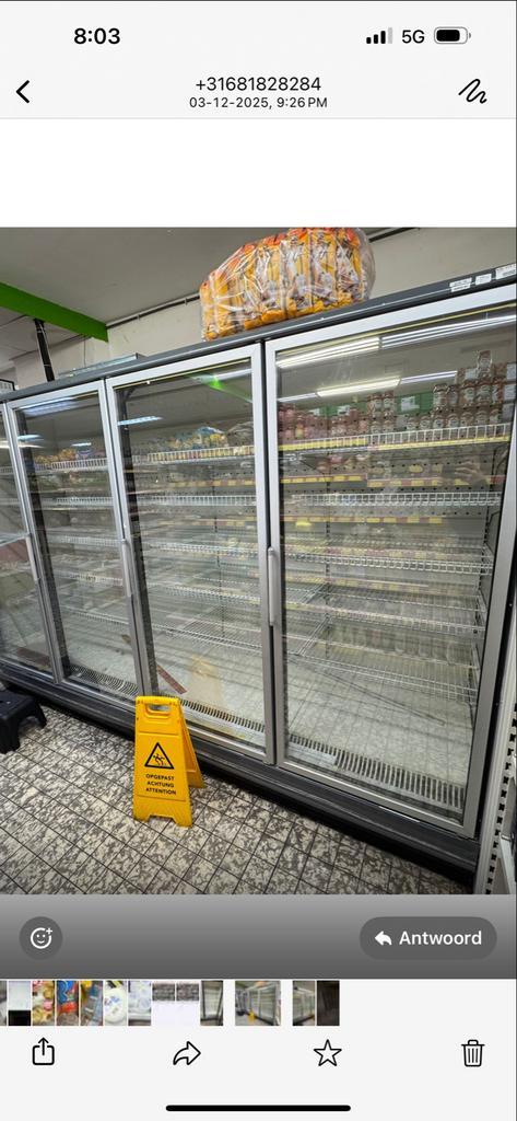 Grote Koelvitrine voor Winkel, Witgoed en Apparatuur, Vriezers en Diepvrieskisten, Gebruikt, Vrijstaand, Vrieskast, 160 cm of meer