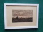 Ets Jan Willem Nortier stoppelvelden aan het water 1864-1931, Antiek en Kunst, Kunst | Etsen en Gravures, Ophalen