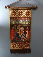 Vintage geborduurd wandkleed Kerststal, Diversen, Kerst, Ophalen of Verzenden