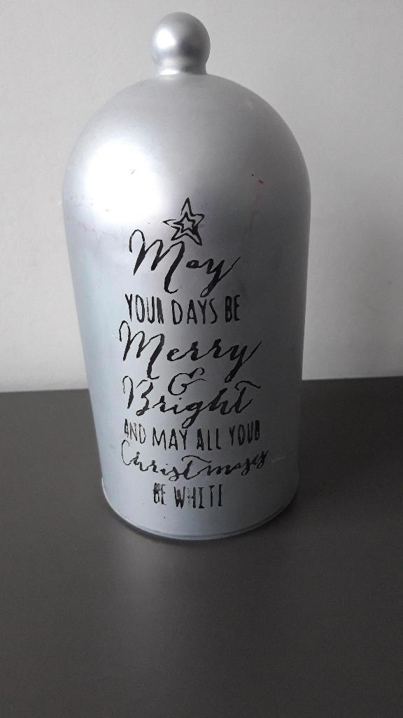 Kerst stolp Merry & Bright, Diversen, Kerst, Gebruikt, Ophalen of Verzenden