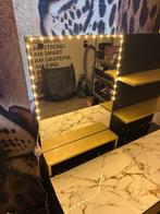 Unieke, zelf aangepaste kaptafel met spiegel, Ophalen, Gebruikt, 100 tot 150 cm, 50 tot 100 cm