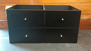2x Ikea KALLAX inzet met lades zwart 33x33 cm beschikbaar voor biedingen