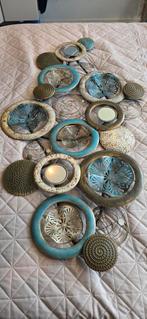 Wanddecoratie - 135x75x6cm - Blauw, koper, goud, beige, Ophalen, Zo goed als nieuw