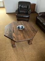 Houten salontafel met unieke vorm, Huis en Inrichting, Tafels | Salontafels, Ophalen, Gebruikt, 100 tot 150 cm, Eikenhout