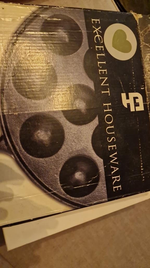 Gietijzeren Poffertjespan - Ouderwets Lekker!, Ophalen of Verzenden, Gebruikt, Gietijzer, Koekenpan of Braadpan