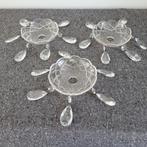 3 grote bobeches bobeche schaaltjes onderdelen kroonluchter, Ophalen of Verzenden, Gebruikt, Glas