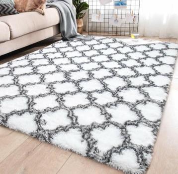 Fluffy hoogpolig tapijt / vloerkleed design wit 160x230 New beschikbaar voor biedingen
