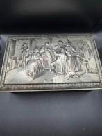 Vintage Teniers Reliëf Koekjesblik België, Antiek en Kunst, Antiek | Tin, Ophalen of Verzenden