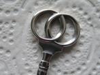 Verzilverd Lepeltje Twee Ringen, Verzenden, Zo goed als nieuw, Verzilverd
