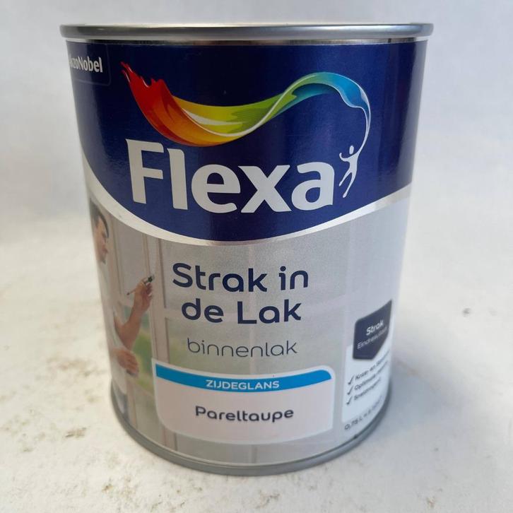 Flexa Strak in de Lak Verf Pareltaupe Taupe Zijdeglans 750ml, Doe-het-zelf en Verbouw, Verf, Beits en Lak, Nieuw, Lak, Minder dan 5 liter
