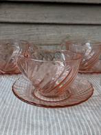 Roze vintage thee glazen Arcoroc, Ophalen of Verzenden